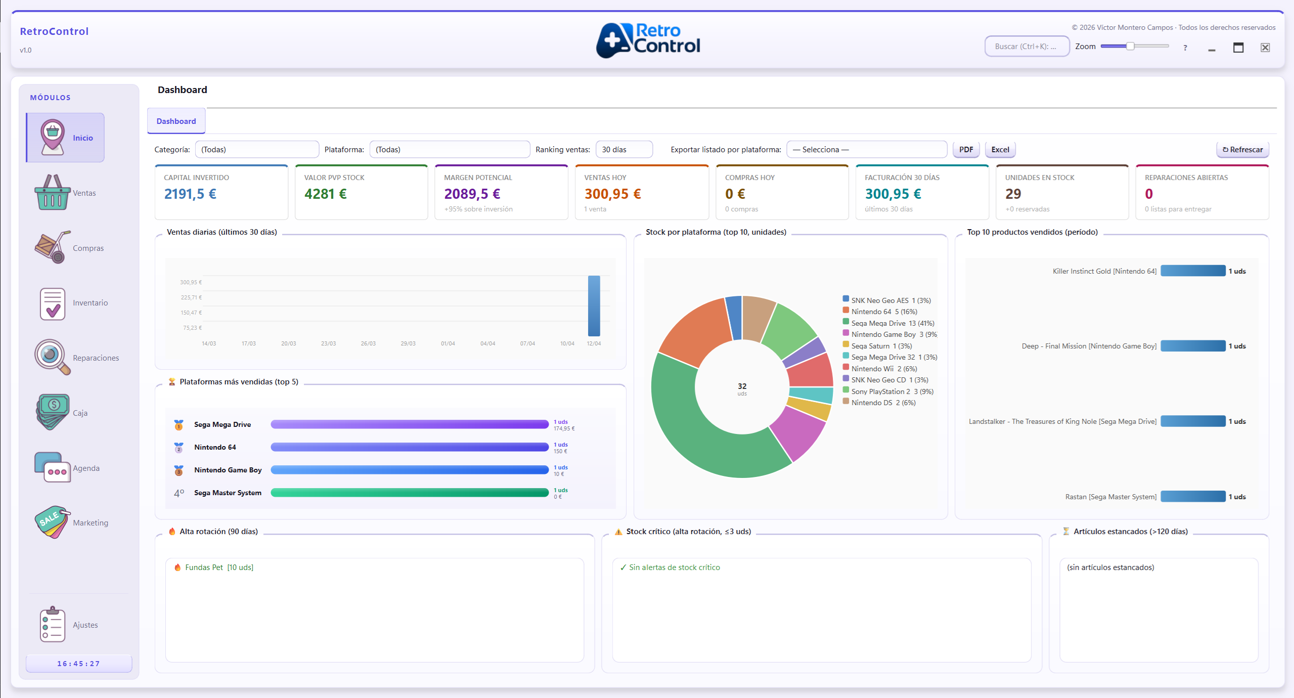 RetroControl Dashboard